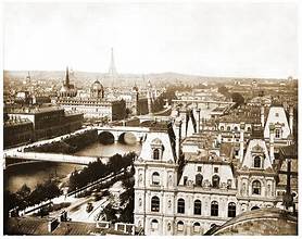 old photo of paris, birds-eye view
