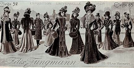 sketch of historical women's fashion in france